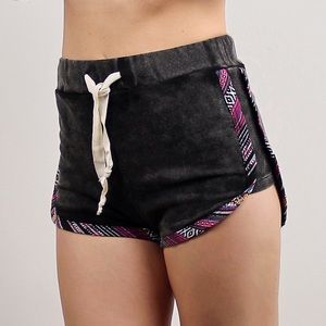 Terry cloth shorts with embroidered piping
